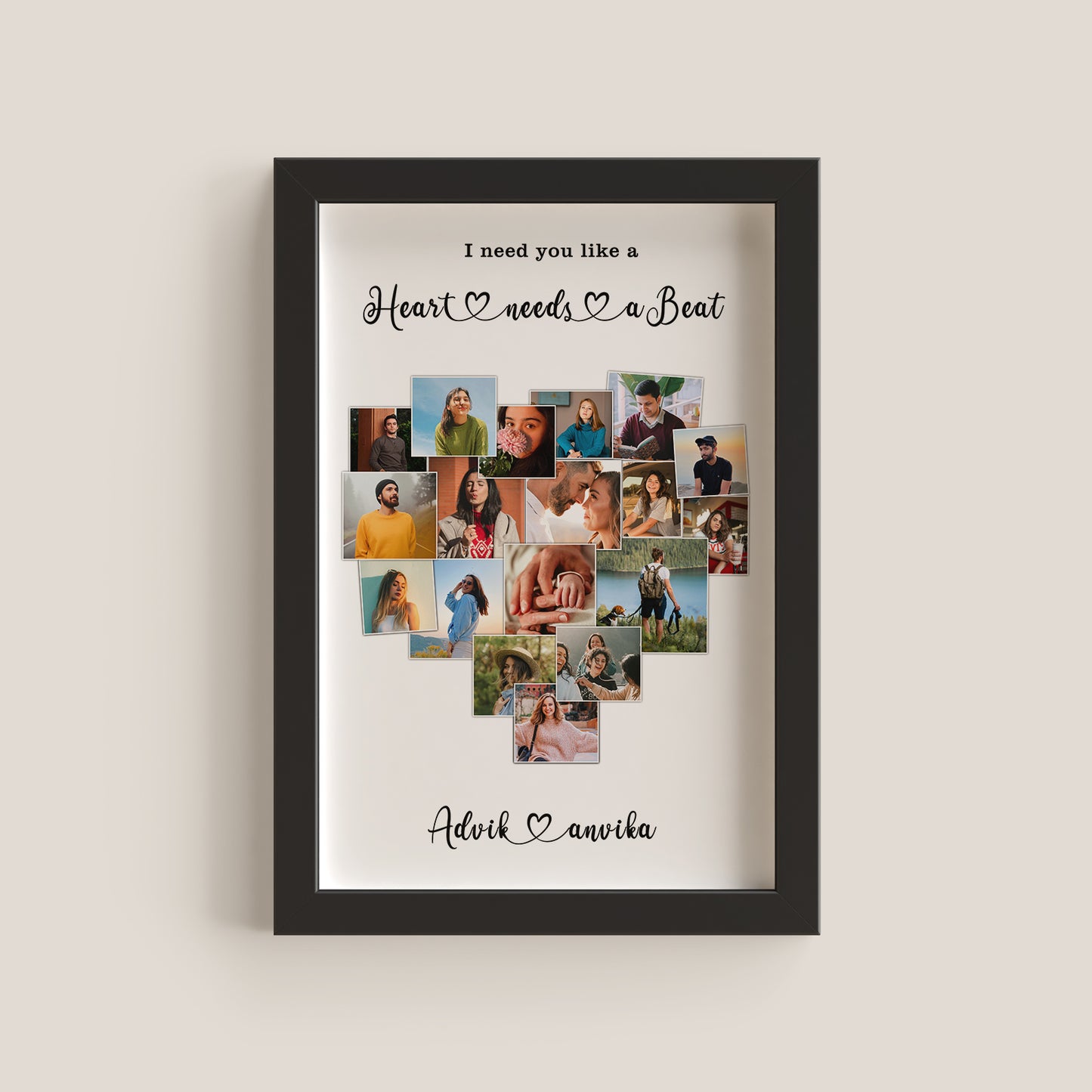 Custom 18 Image Heart collage Frame