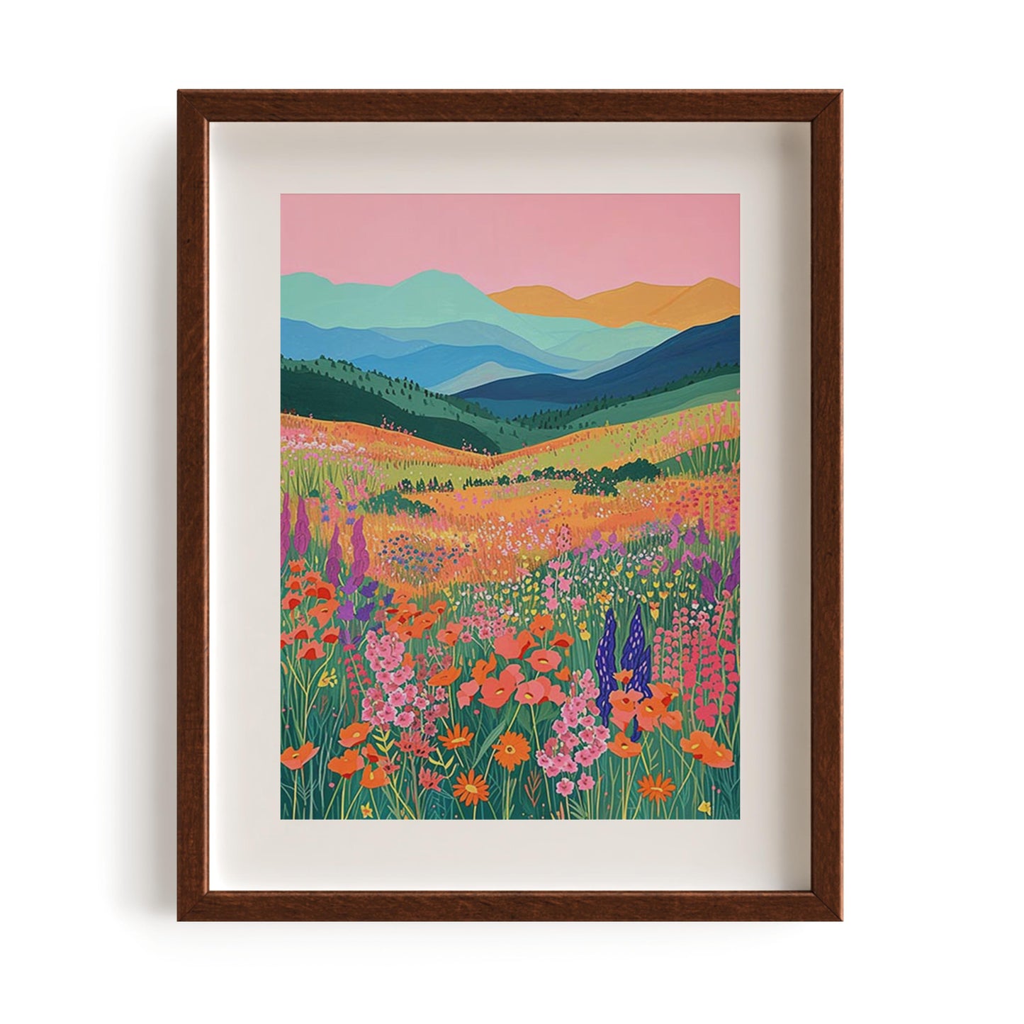 Tropical mountain and Floral