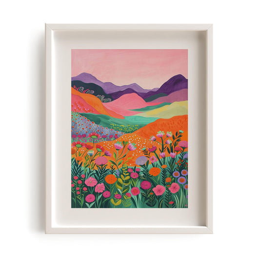 Tropical mountain and Floral #2