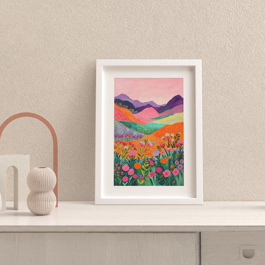 Tropical mountain and Floral #2