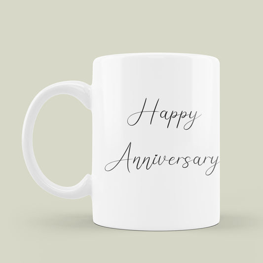 White Mug Happy Anniversary